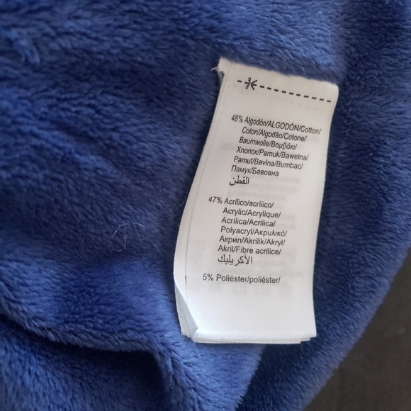 Mayoral Baby Girl 6-9 Months Blue Knit Sweater Cardigan Hooded Faux Fur Pom Pom - Picture 3 of 8